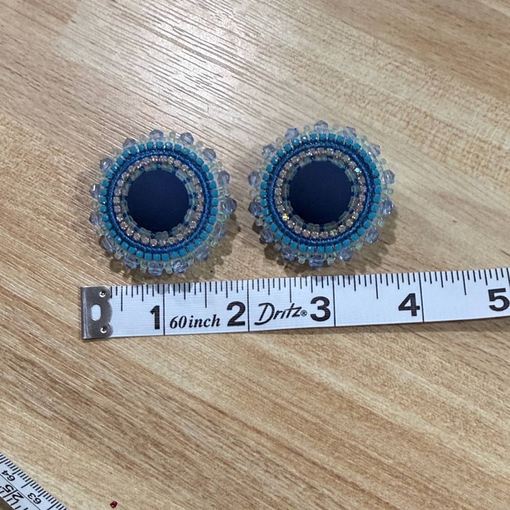 Native American Beaded Earrings on Fingernail Posts